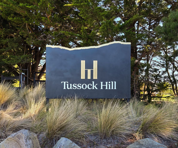 Custom branded concrete sign by Unfound Creations