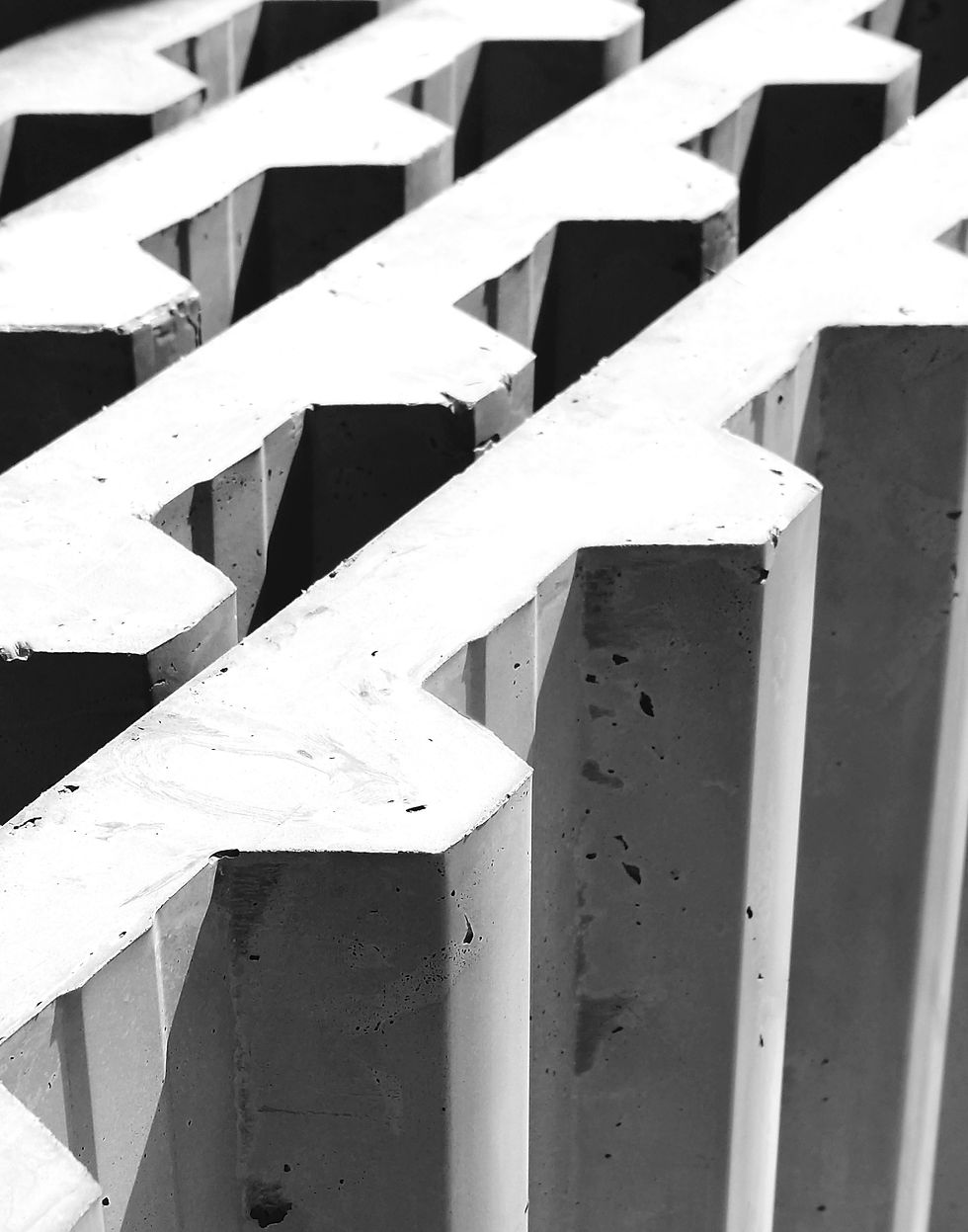 Cast concrete panels using low carbon mix by Unfound Creations