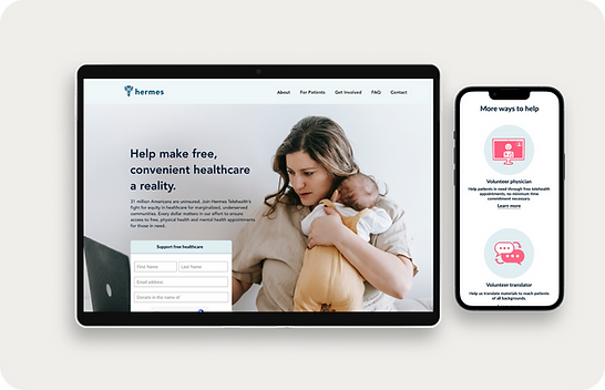a tablet mockup of a website