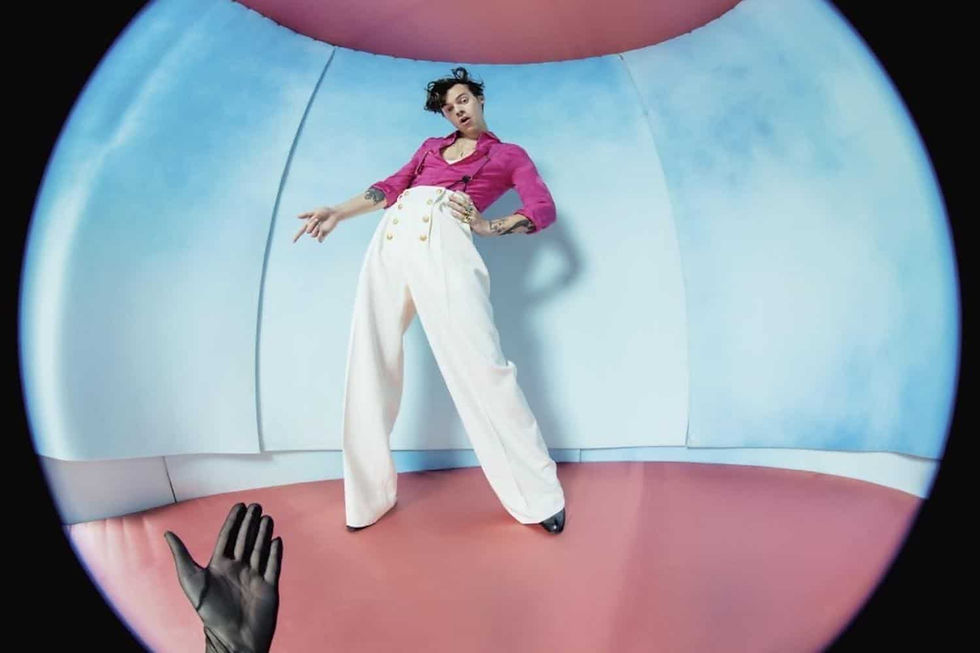 harry styles posing for album cover