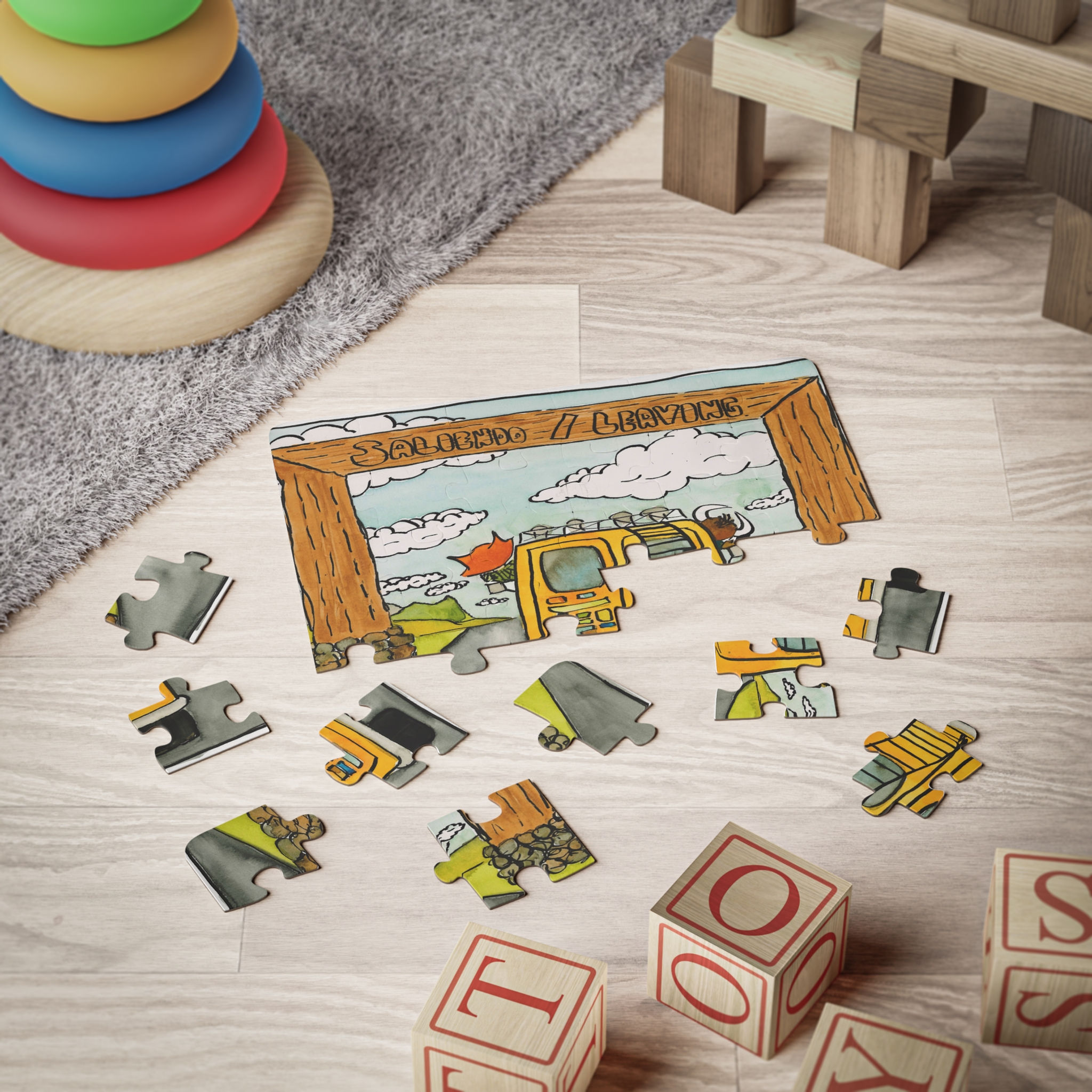 Kids Puzzle - Fox & Bull Heading Home - From Book 1