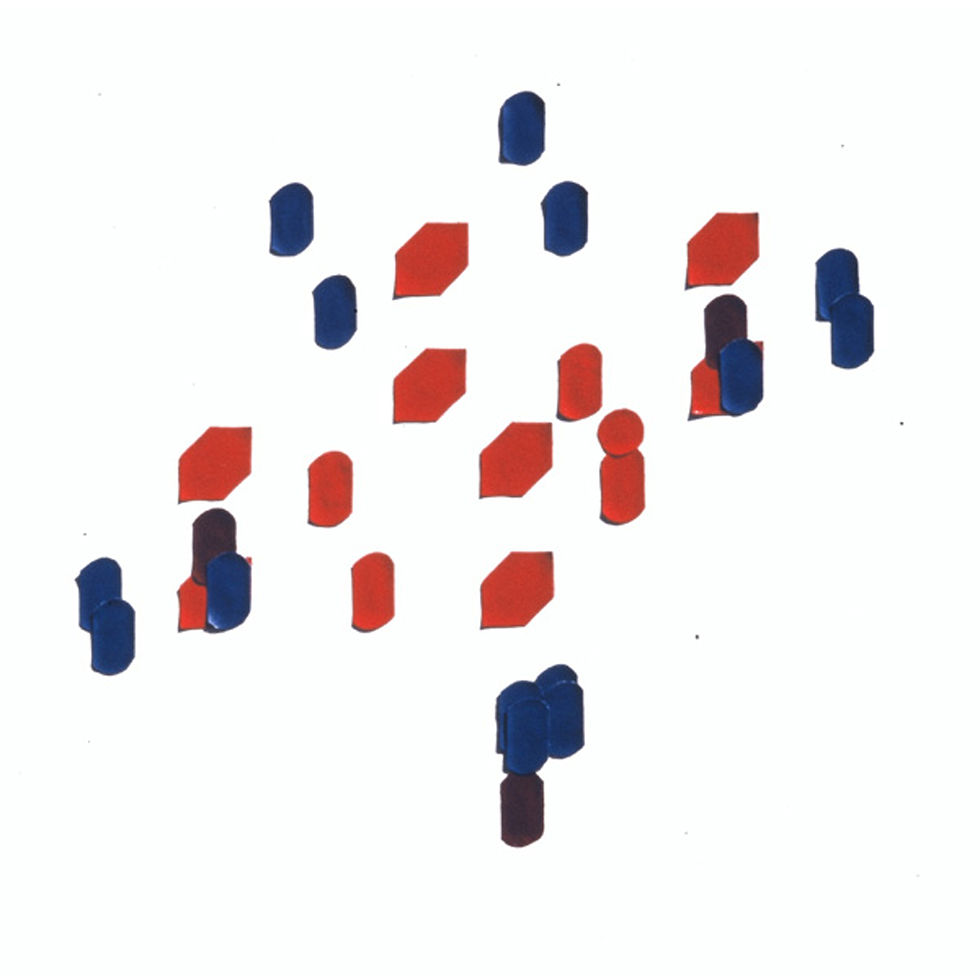 Original Architectural Art: Conceptual Development-Movement Through Half Cube A