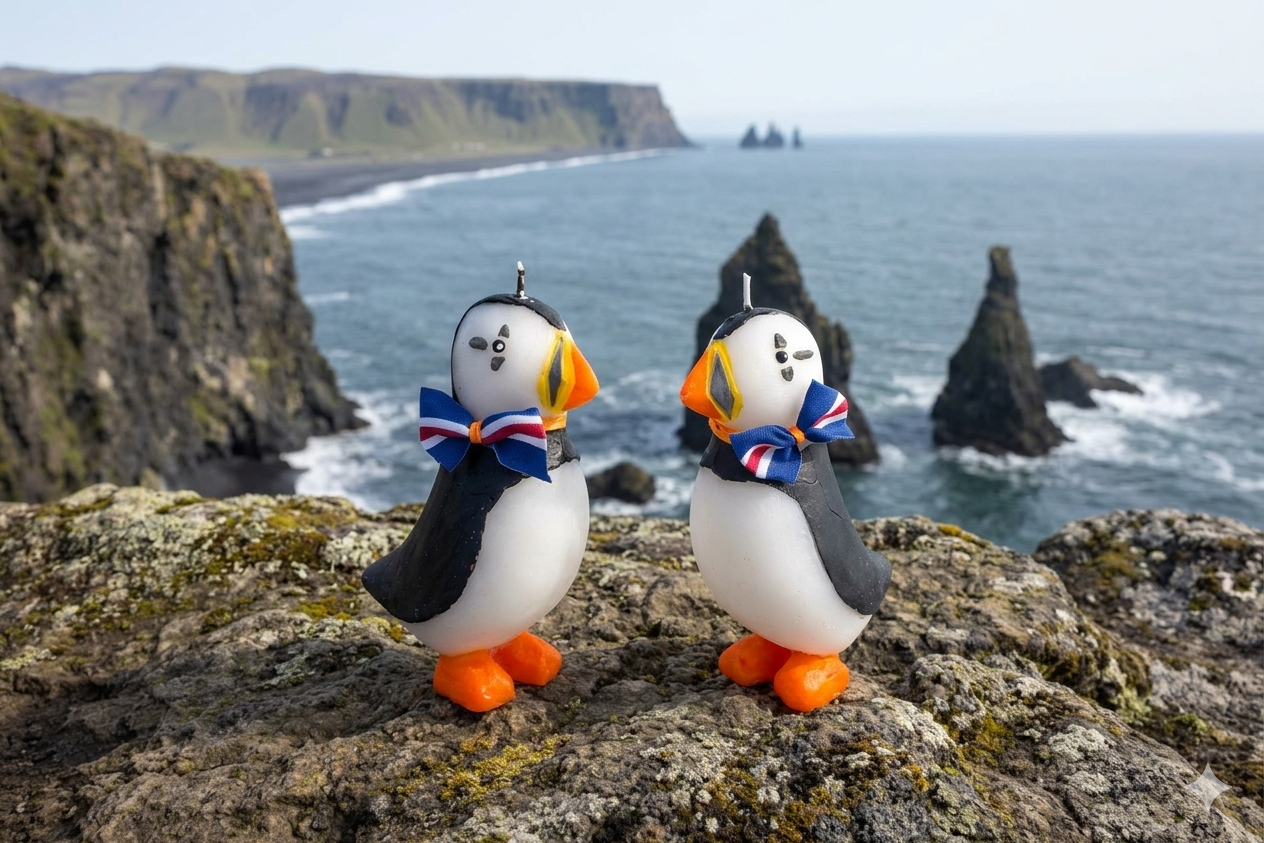 Puffin candle
