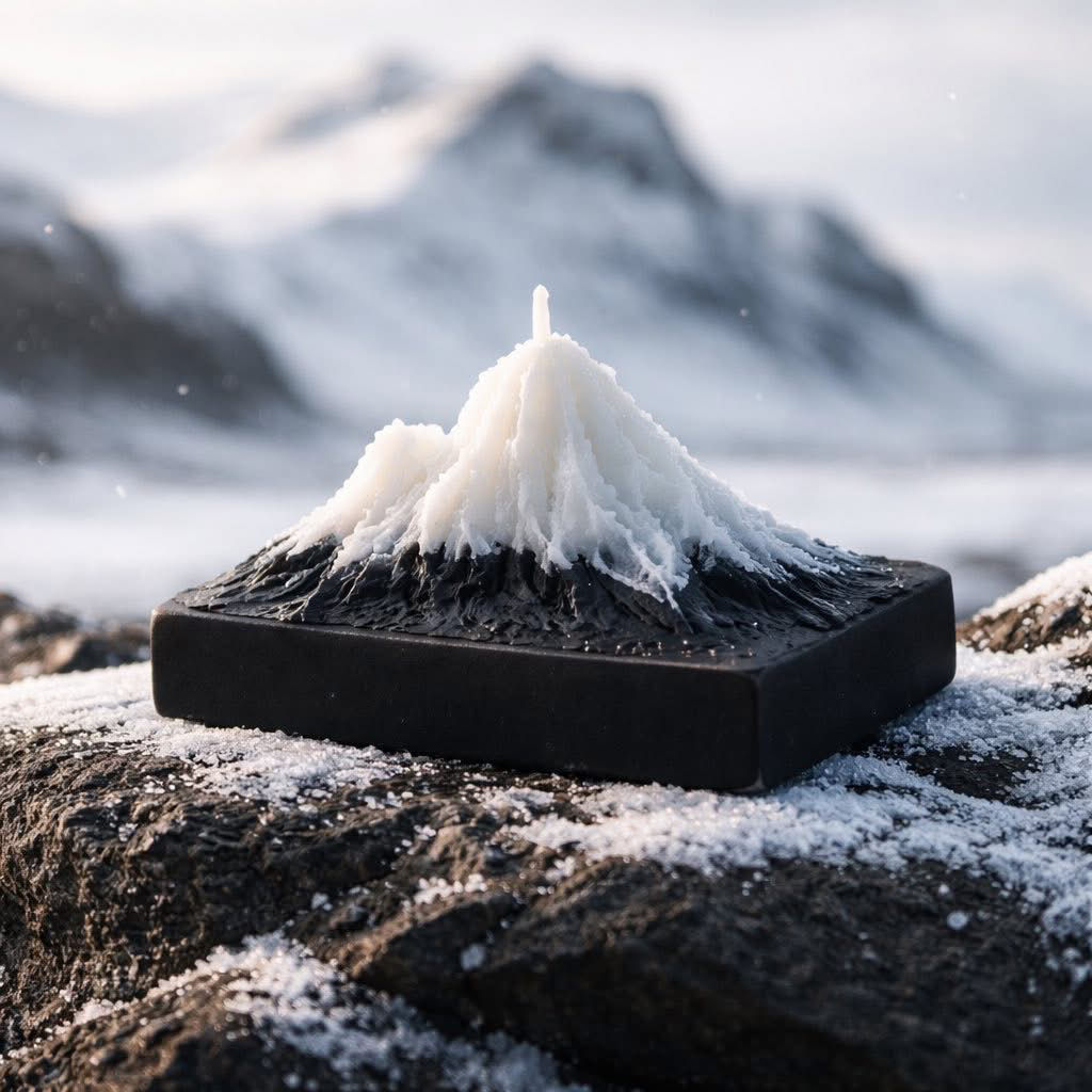 Snowy mountain candle WIDE