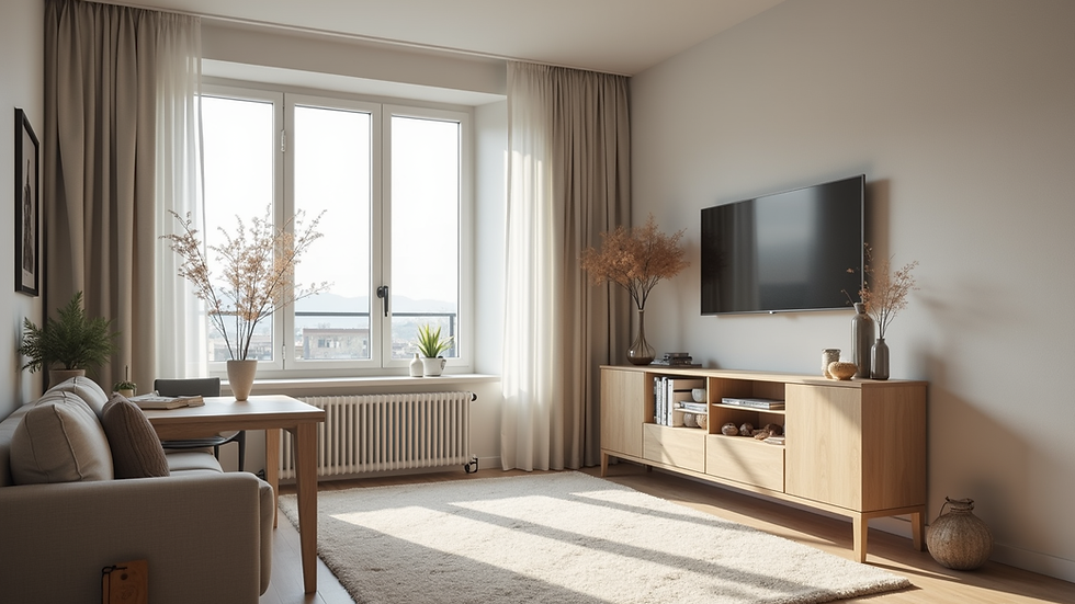 Vue rapprochée d’un appartement meublé propre et bien rangé