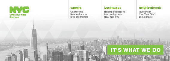 Banner with NYC small business services logo and services