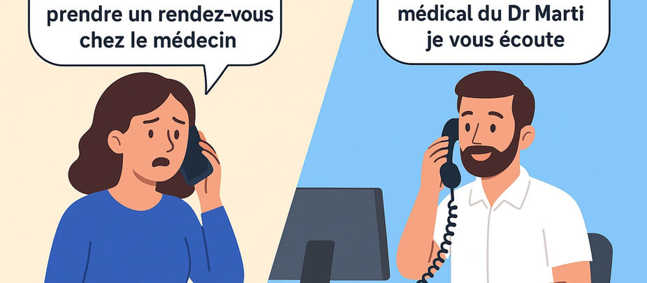 Éva prend rendez-vous chez le médecin