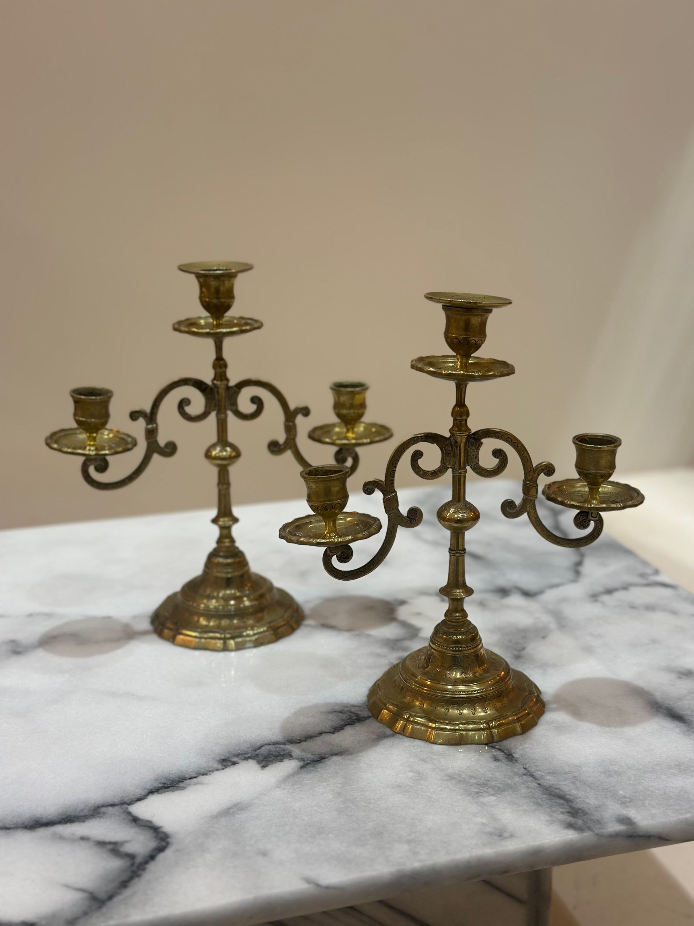 CHANDELIER BOUGEOIR ANCIEN NAPOLÉON III - CUIVRE DORÉ