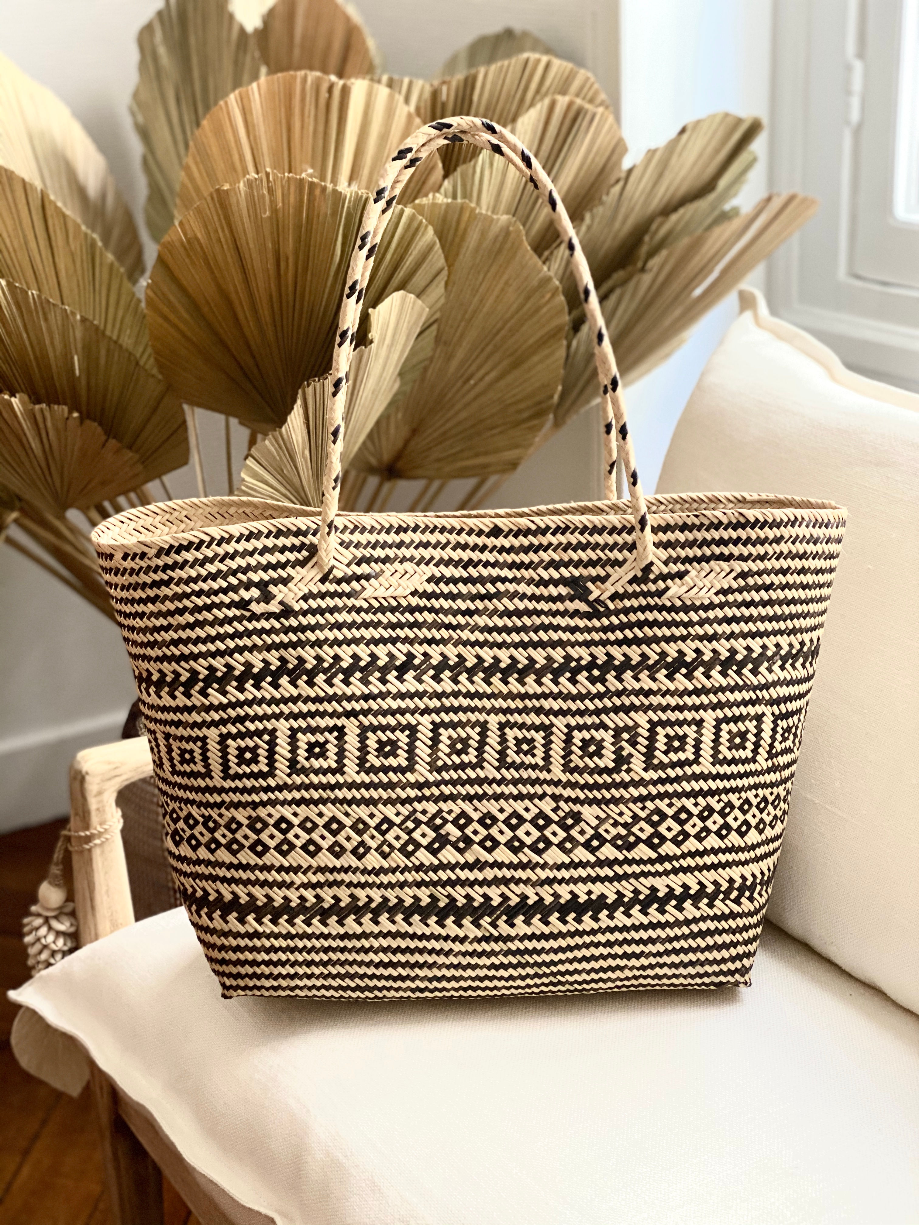 CABAS PANIER TRESSÉ - ETNIQUE