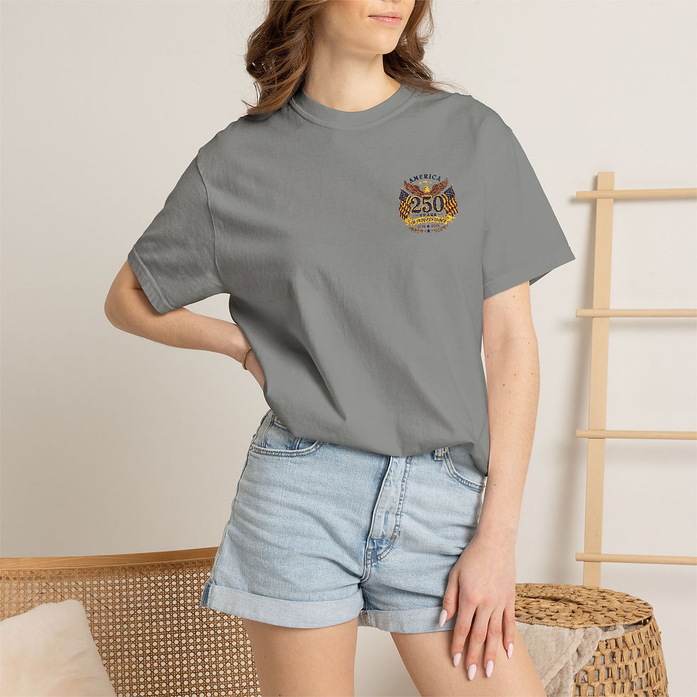 Thumbnail: Embroidered America 250th Anniversary Patriotic T-Shirt