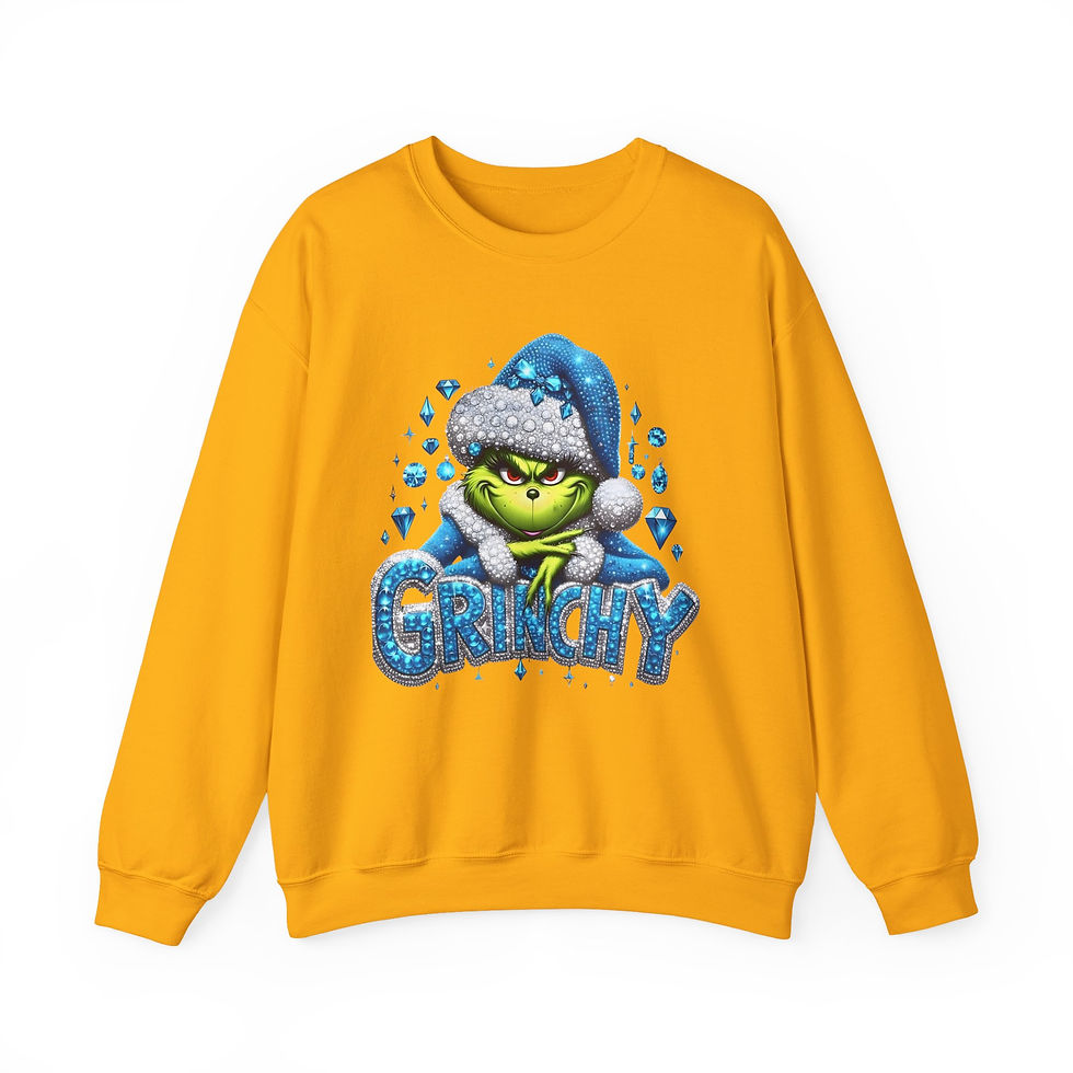 Thumbnail: Grinchy Holiday Crewneck Sweatshirt (Turquoise) - Funny Grinch