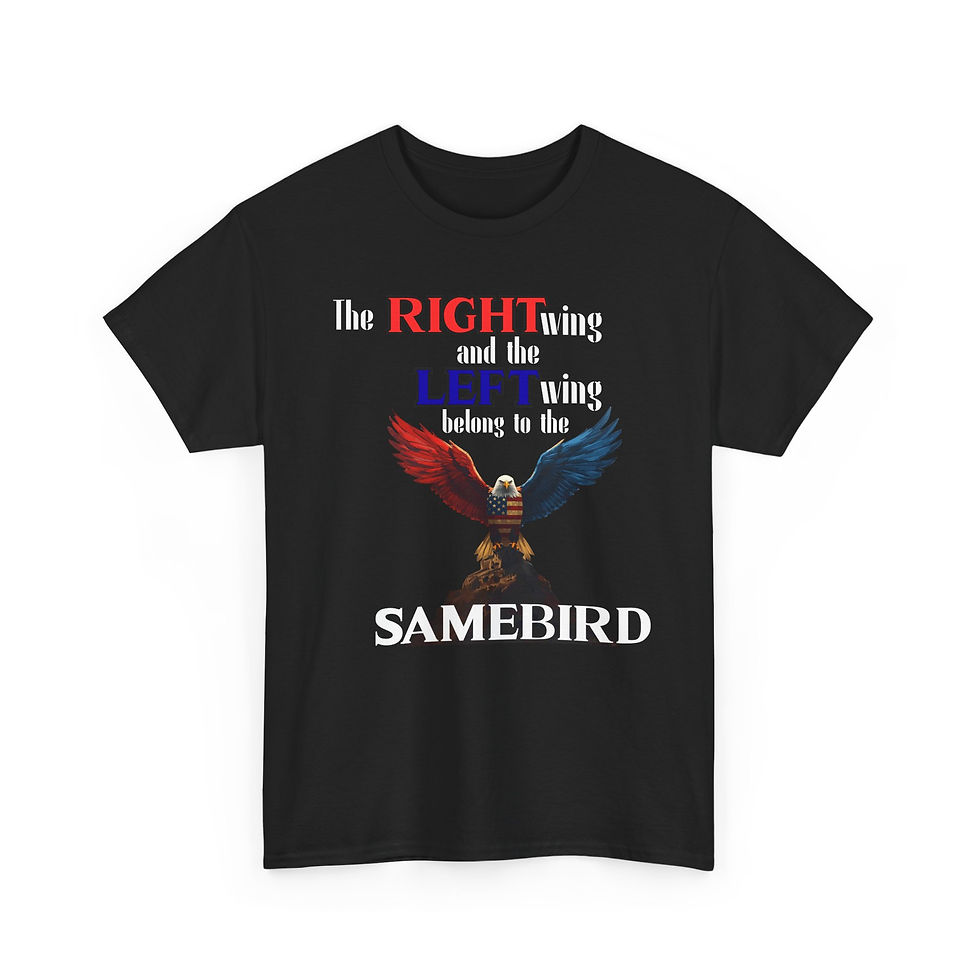 Thumbnail: Political Tee - Right Wing, Left Wing, Same Bird - Unisex