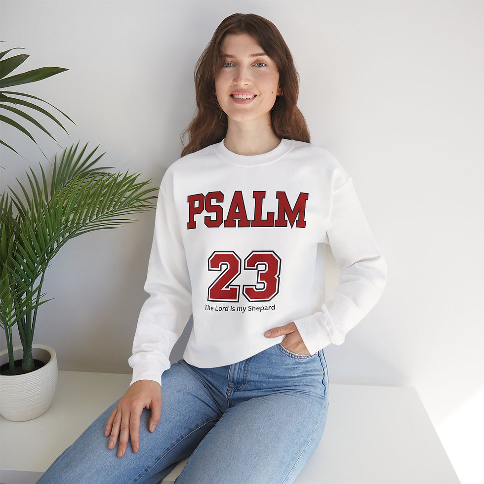 Thumbnail: Cozy Unisex Crewneck Sweatshirt - Psalm 23 Design