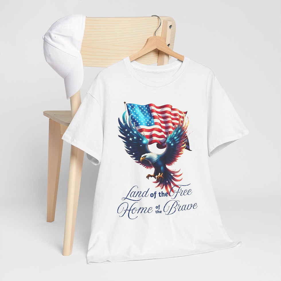 Thumbnail: Patriotic eagle graphic tee, "Land of the Free, Home of the Brave"