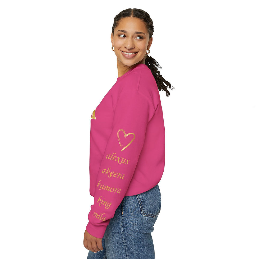 Thumbnail: Personalized Mama Est. ???? Crewneck Sweatshirt — Gold Script Mother's Day Gift