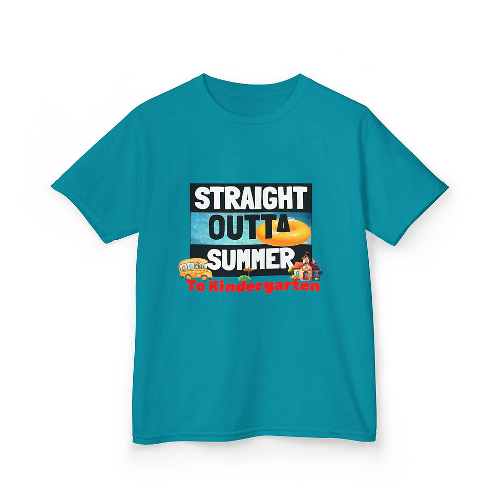 Thumbnail: Teal 'Straight Outta Summer' Kindergarten tee