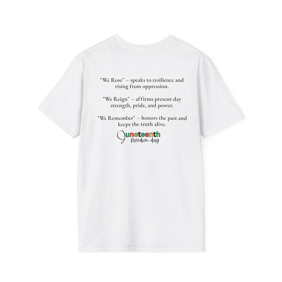 Thumbnail: White tee with Juneteenth quote