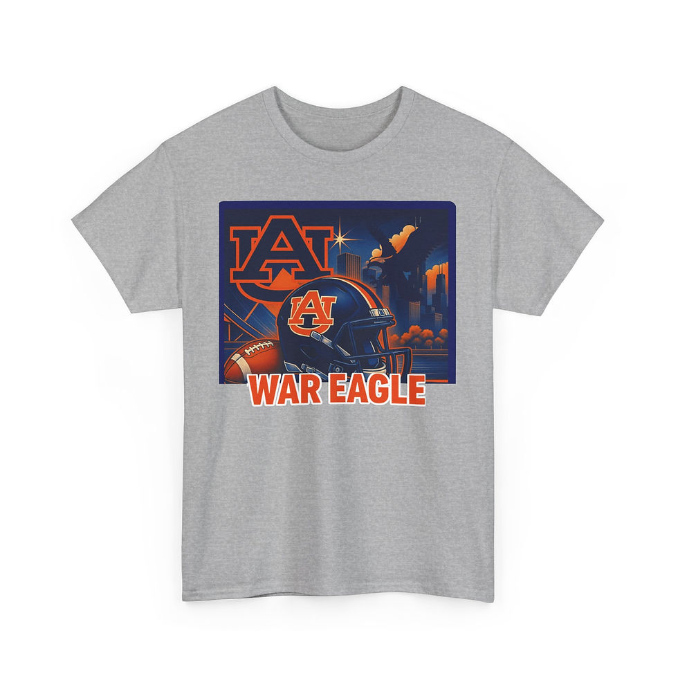 Thumbnail: Gray War Eagle Unisex Tee featuring Auburn Tigers logo