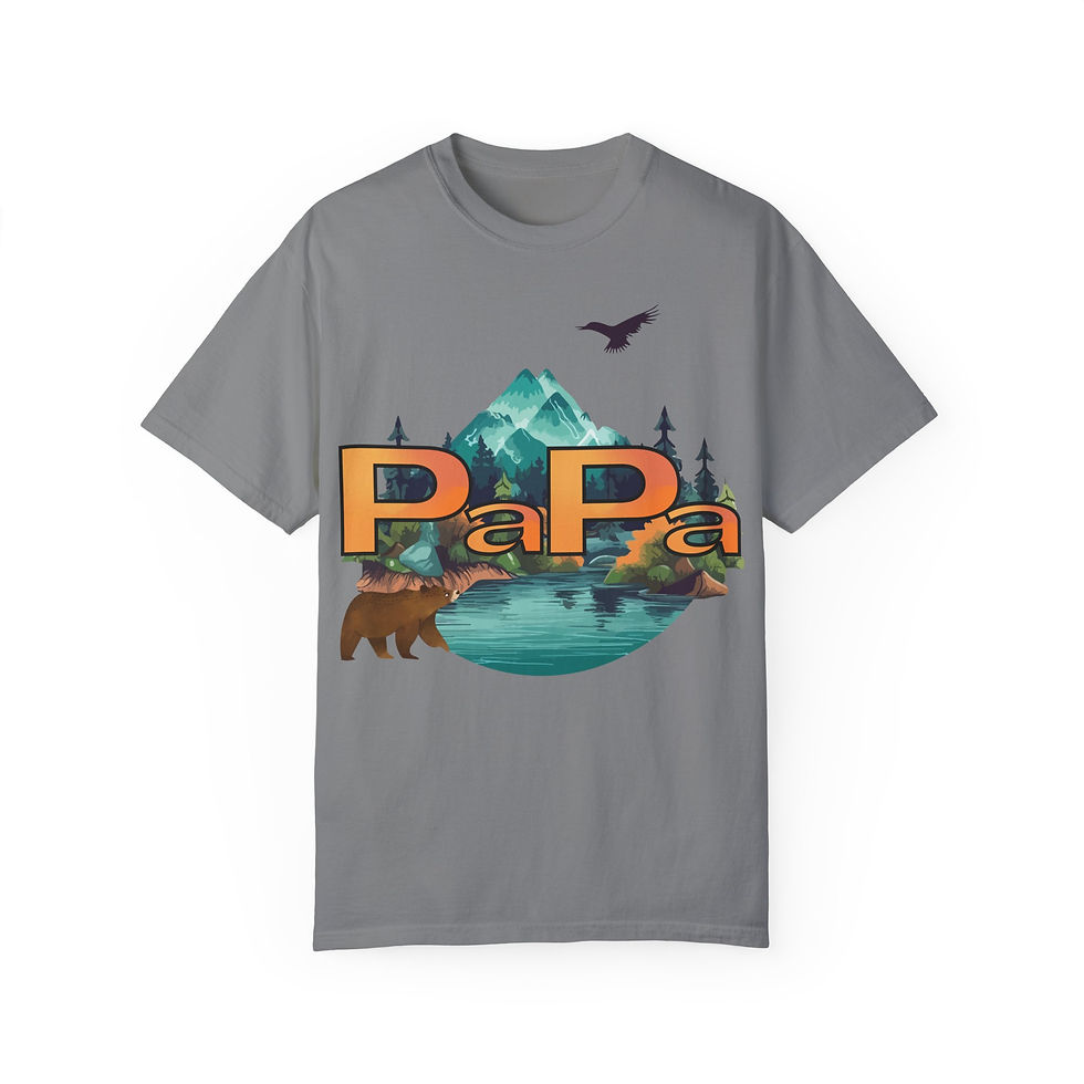 Thumbnail: Gray Papa tee shirt with nature scene