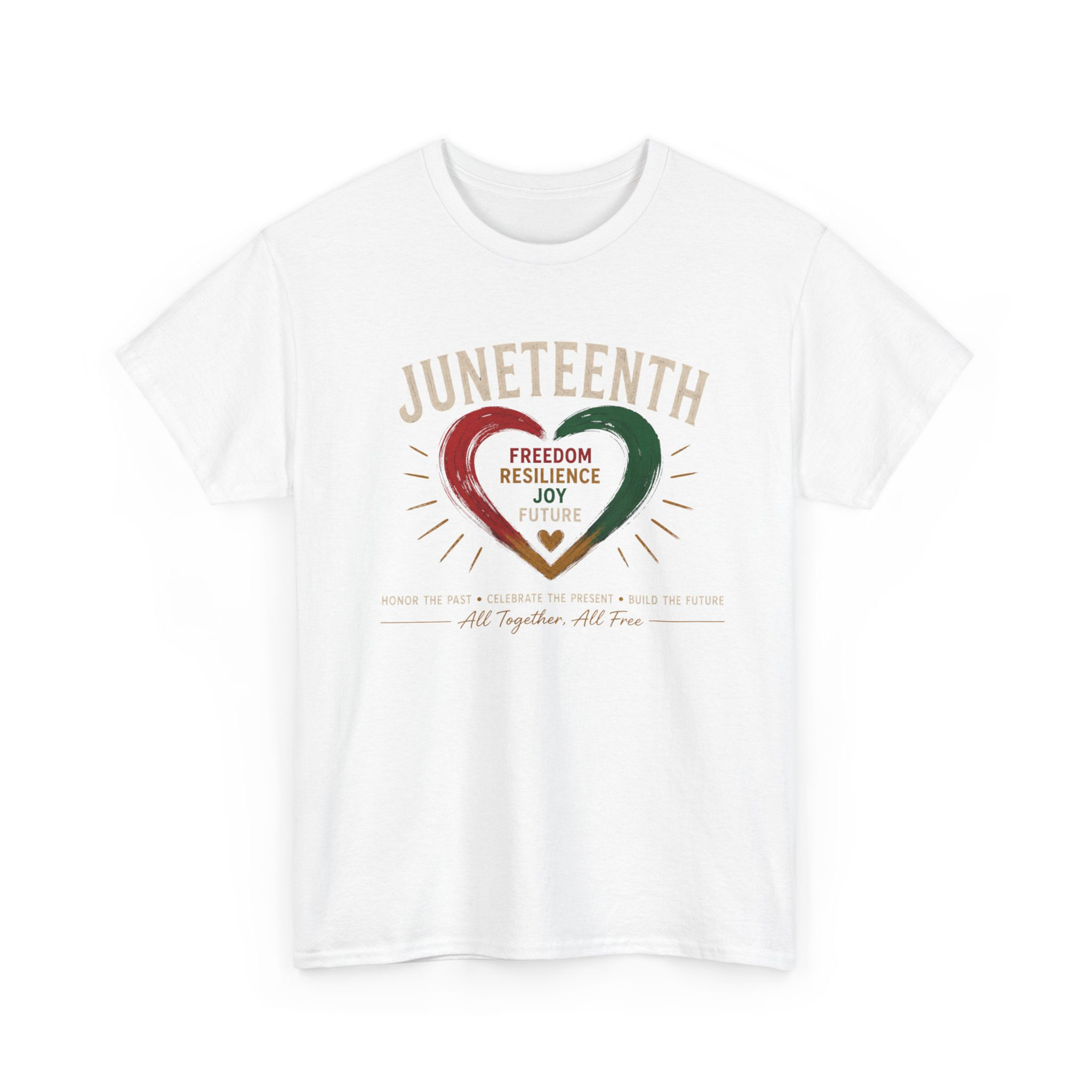 Juneteenth Heart Tee — "Freedom Resilience Joy" Celebration T-Shirt