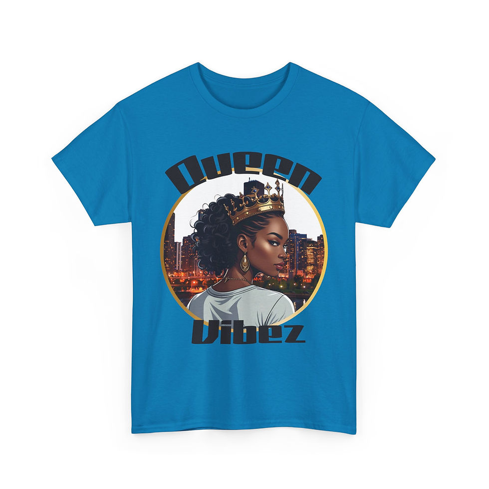 Thumbnail: Queen Vibes T-shirt: Black woman wearing crown