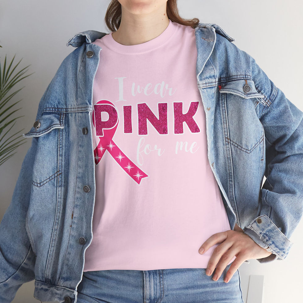 Thumbnail: I wear Pink for me graphic T-shirt in honor of Breast Cancer Awareness