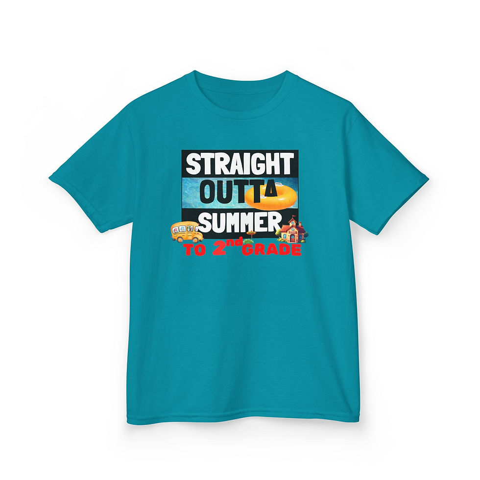 Thumbnail: Teal 'Straight Outta Summer To 5th Grade' tee