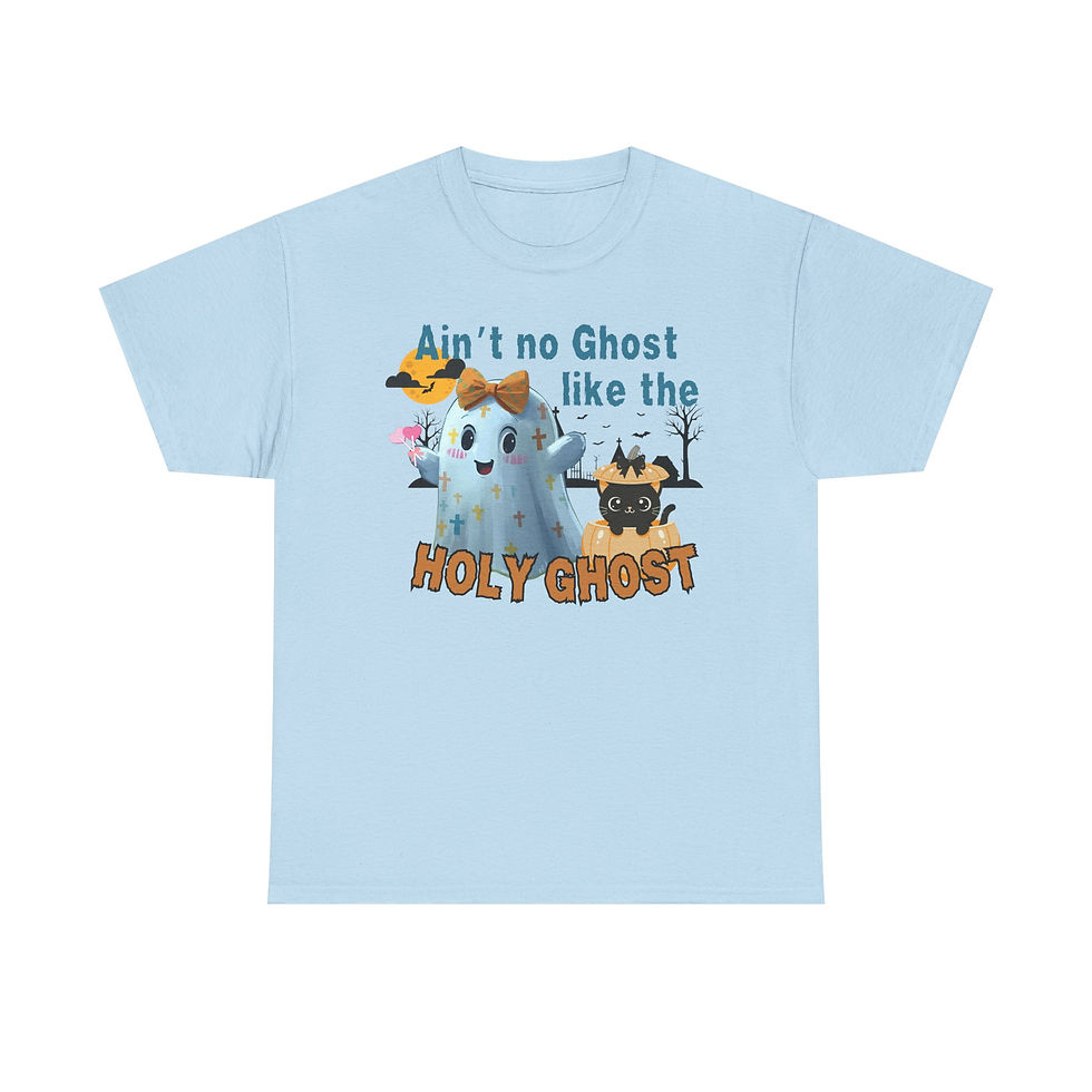 Thumbnail: Cute Ghost Graphic Tee, Halloween T-Shirt, 