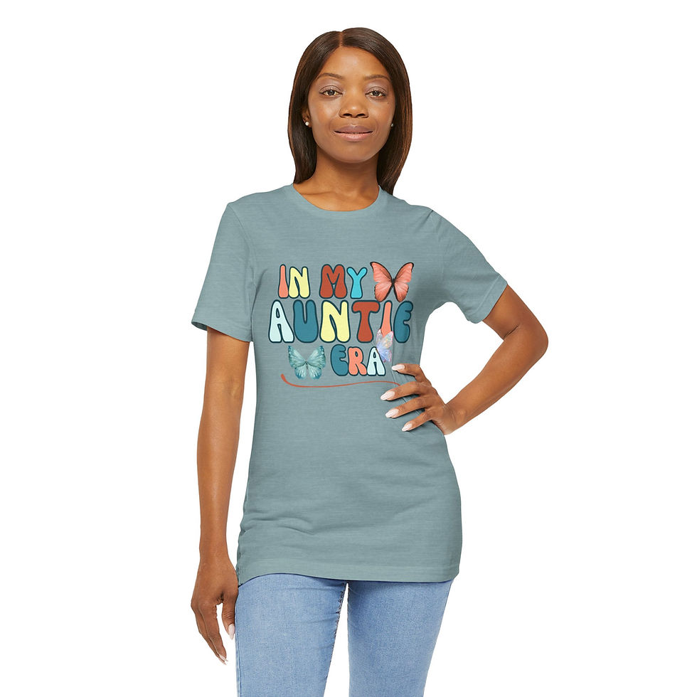 Thumbnail: Woman in "In My Auntie Era" tee
