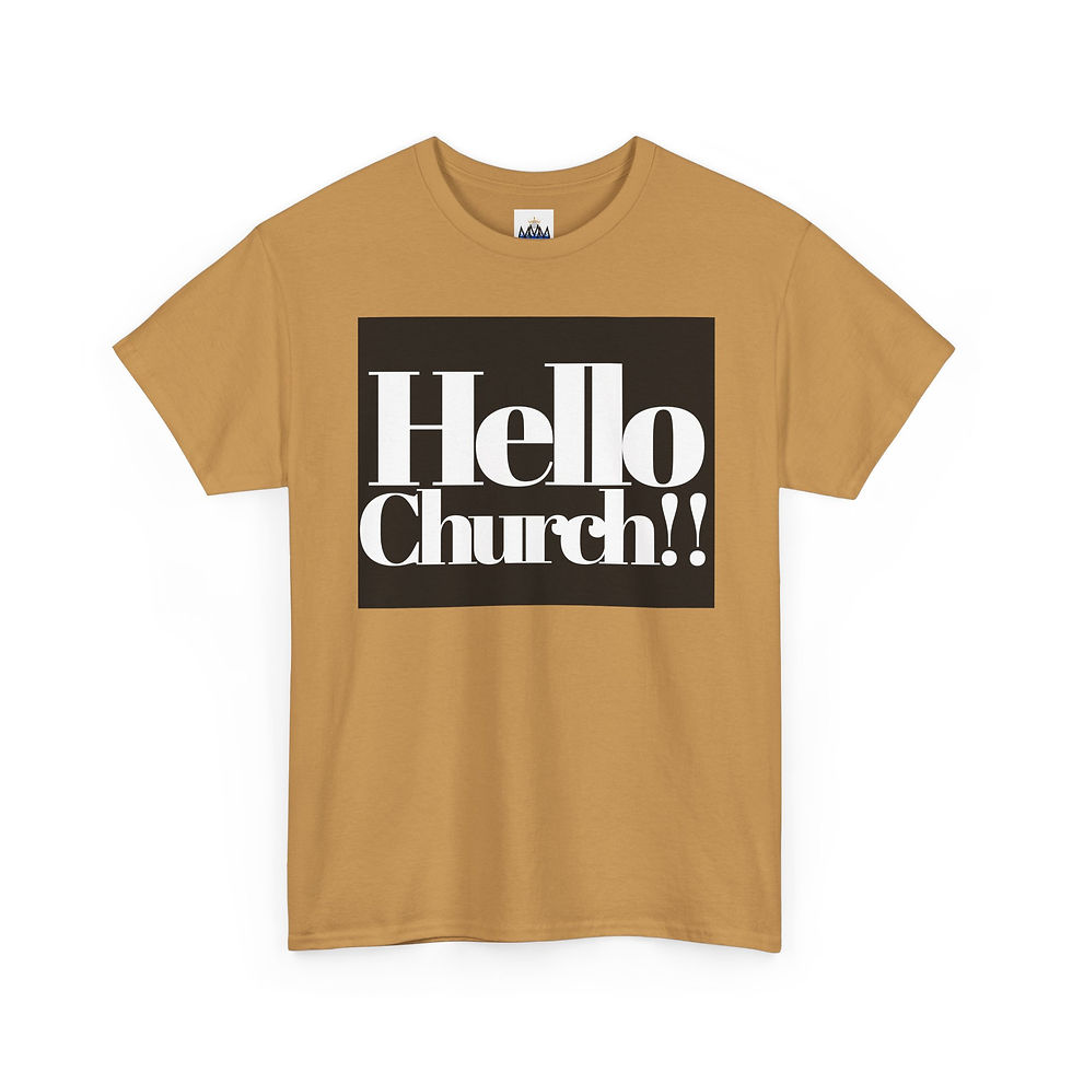 Thumbnail: Hello Church Unisex Heavy Cotton Tee - Casual Christian Apparel