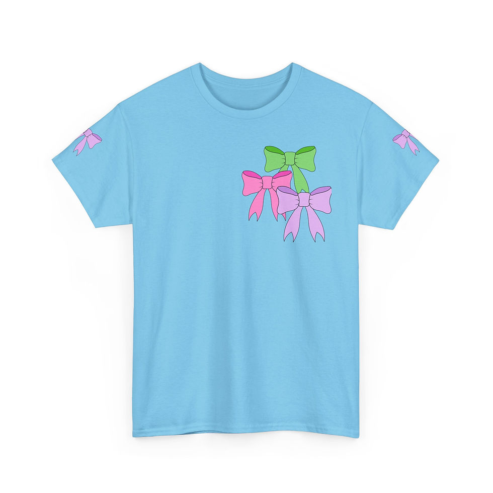 Thumbnail: Light blue tee with three bows