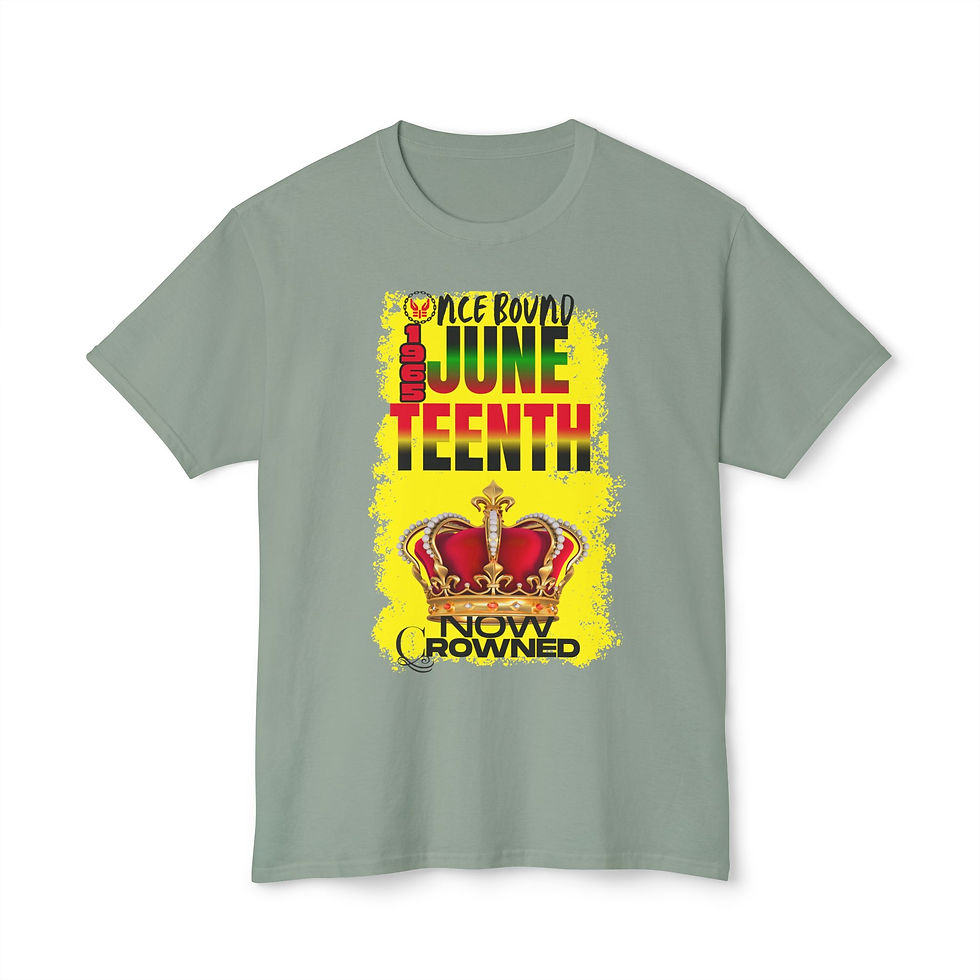 Thumbnail: Sage green Juneteenth tee shirt, Ace Boozy, Now Crowned