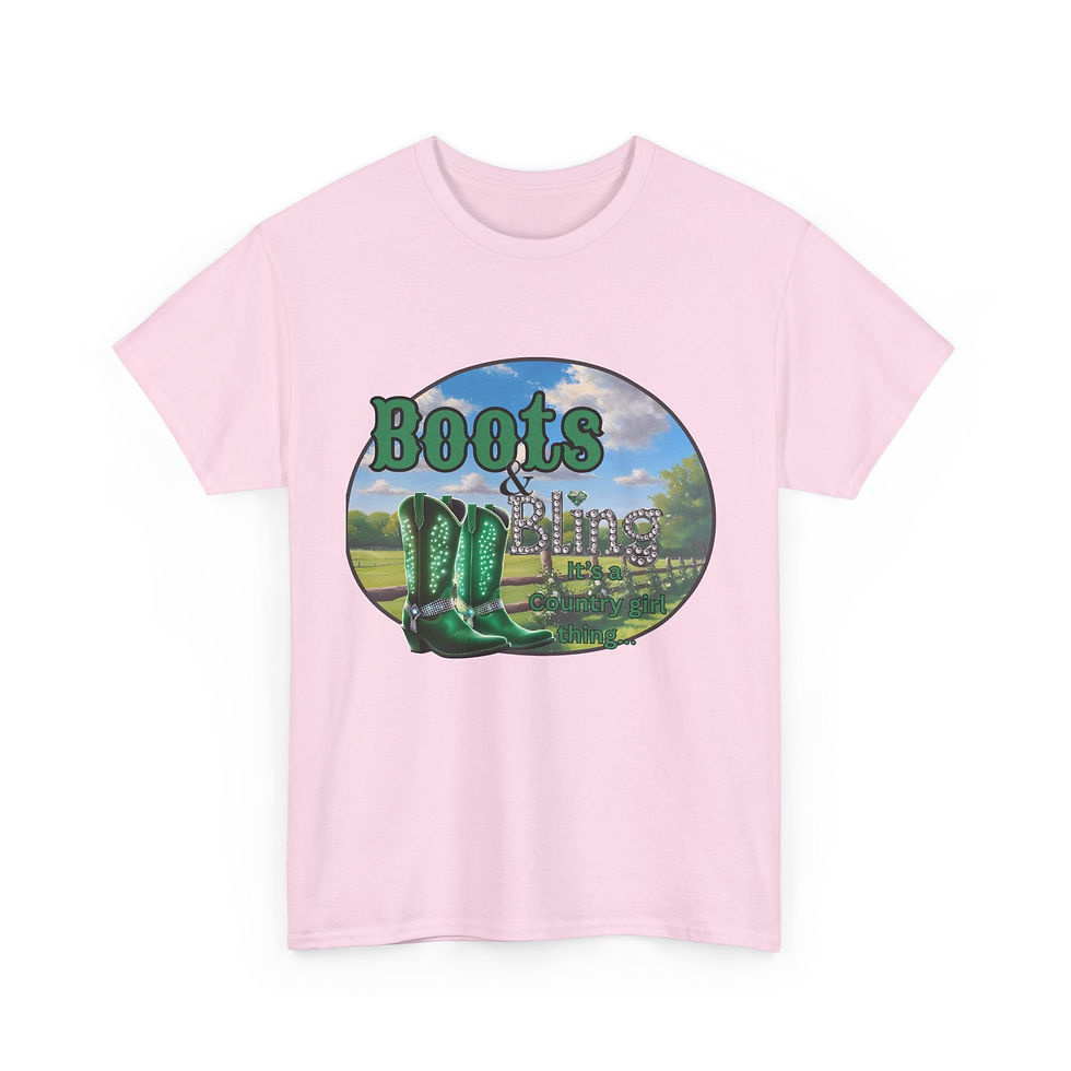 Thumbnail: Pink T-shirt with 'Boots & Bikes' design