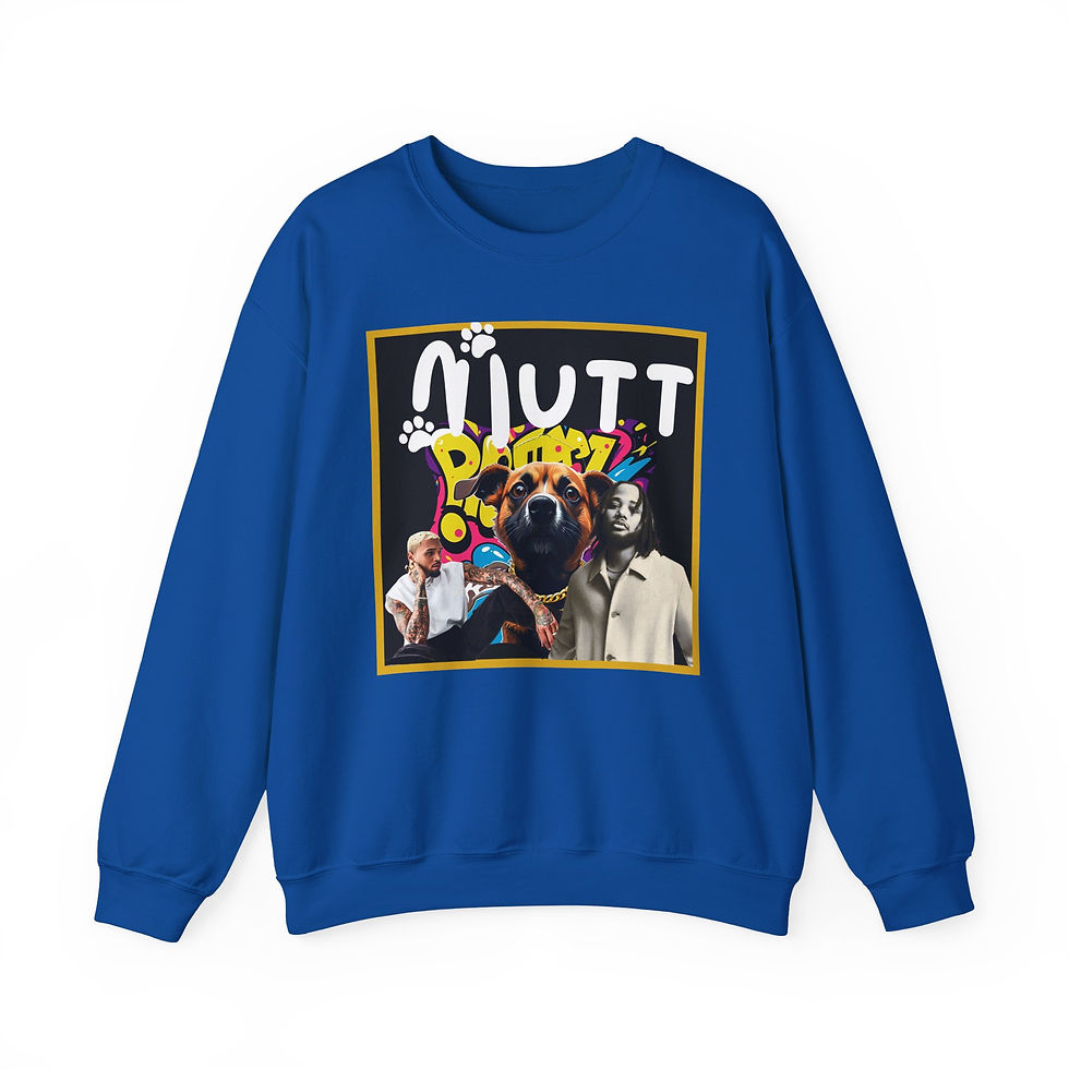 Thumbnail: Blue sweatshirt with "MUTT" and puppy graphic