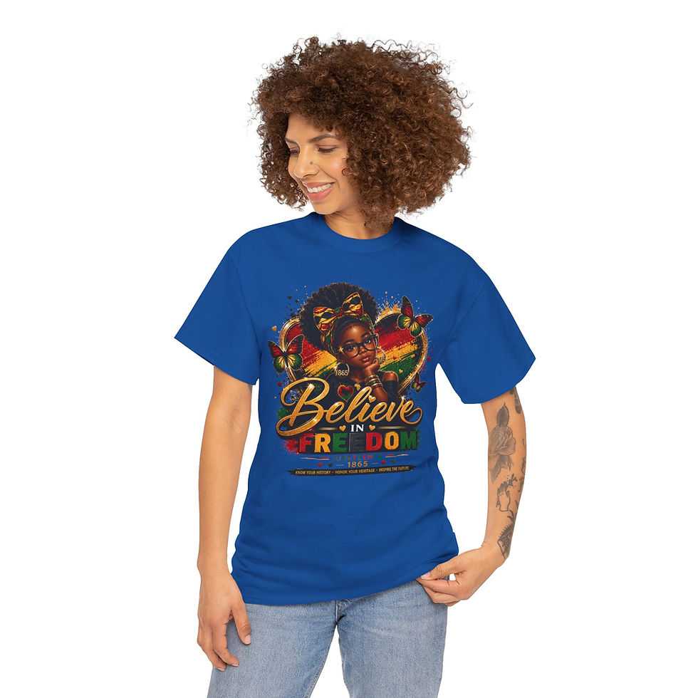 Thumbnail: Believe in Freedom T-Shirt — Afrocentric Black Pride Graphic Tee