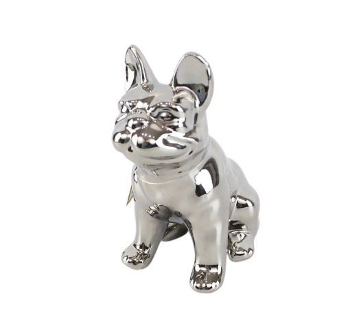Figura bulldog plateado