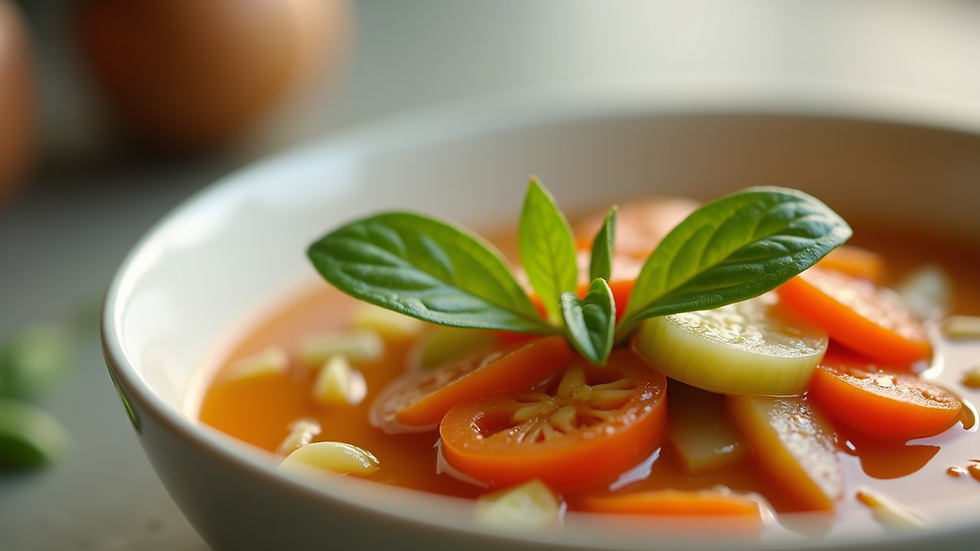 Close-up view of a bowl of homemade baby food with fresh vegetables