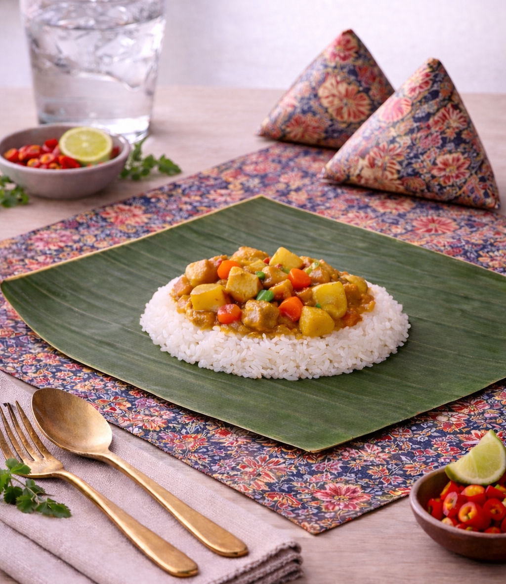 Nasi Bungkus Dengan Ayam Masakan Kari 'Ala Jepun'