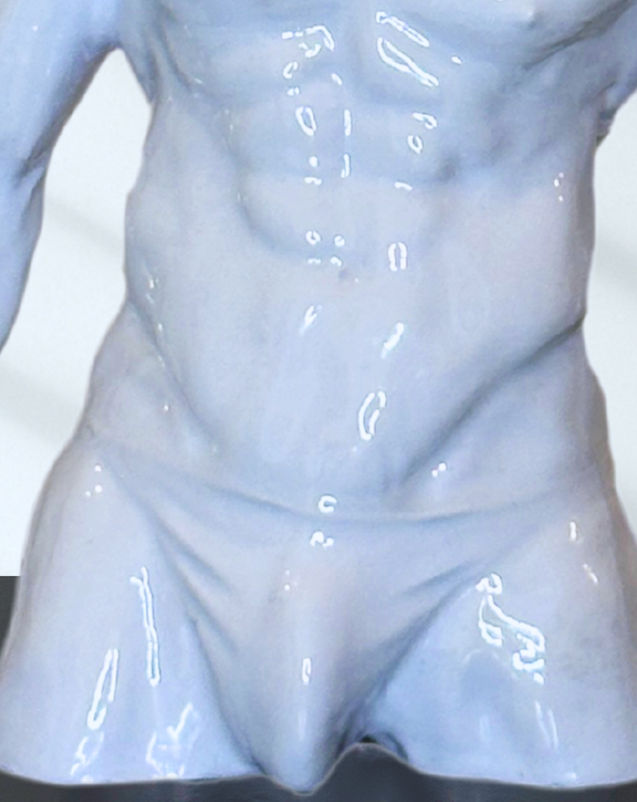 TONY by PORNOBUNNY, glossy light sculpture of a male torso