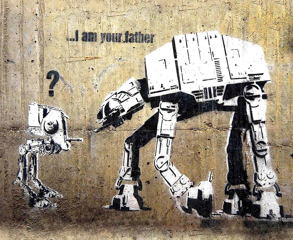 Banksy - I Am Your Father- Star Wars Canvas Print