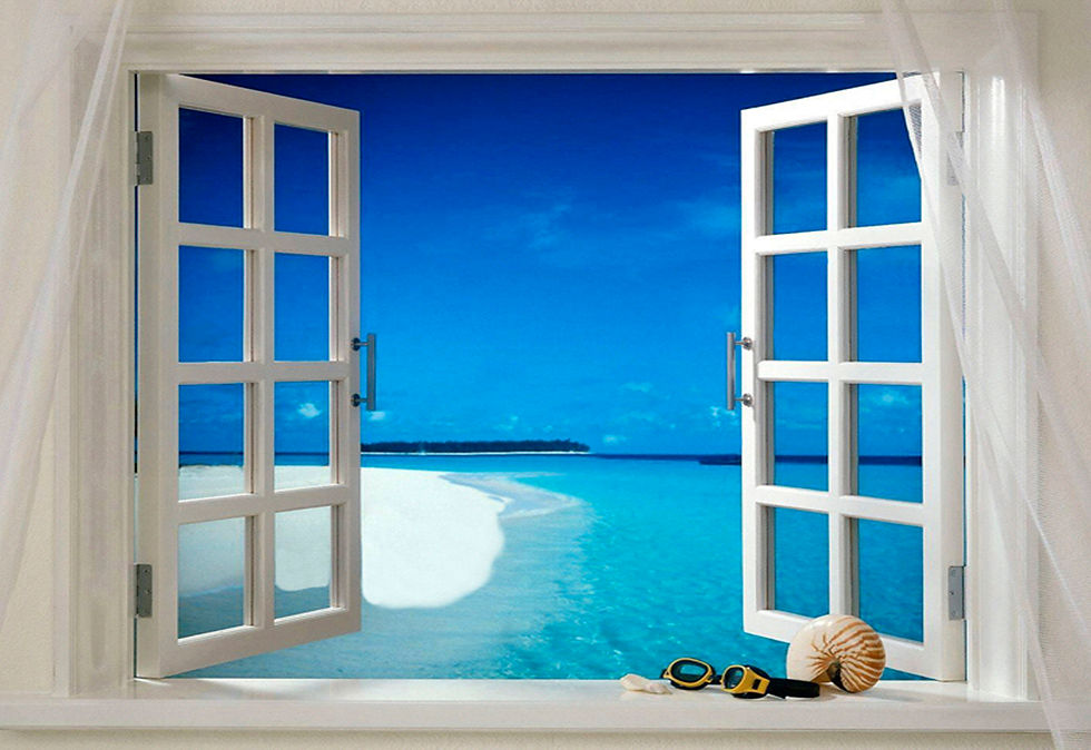 Beach Through a Window Canvas Print
