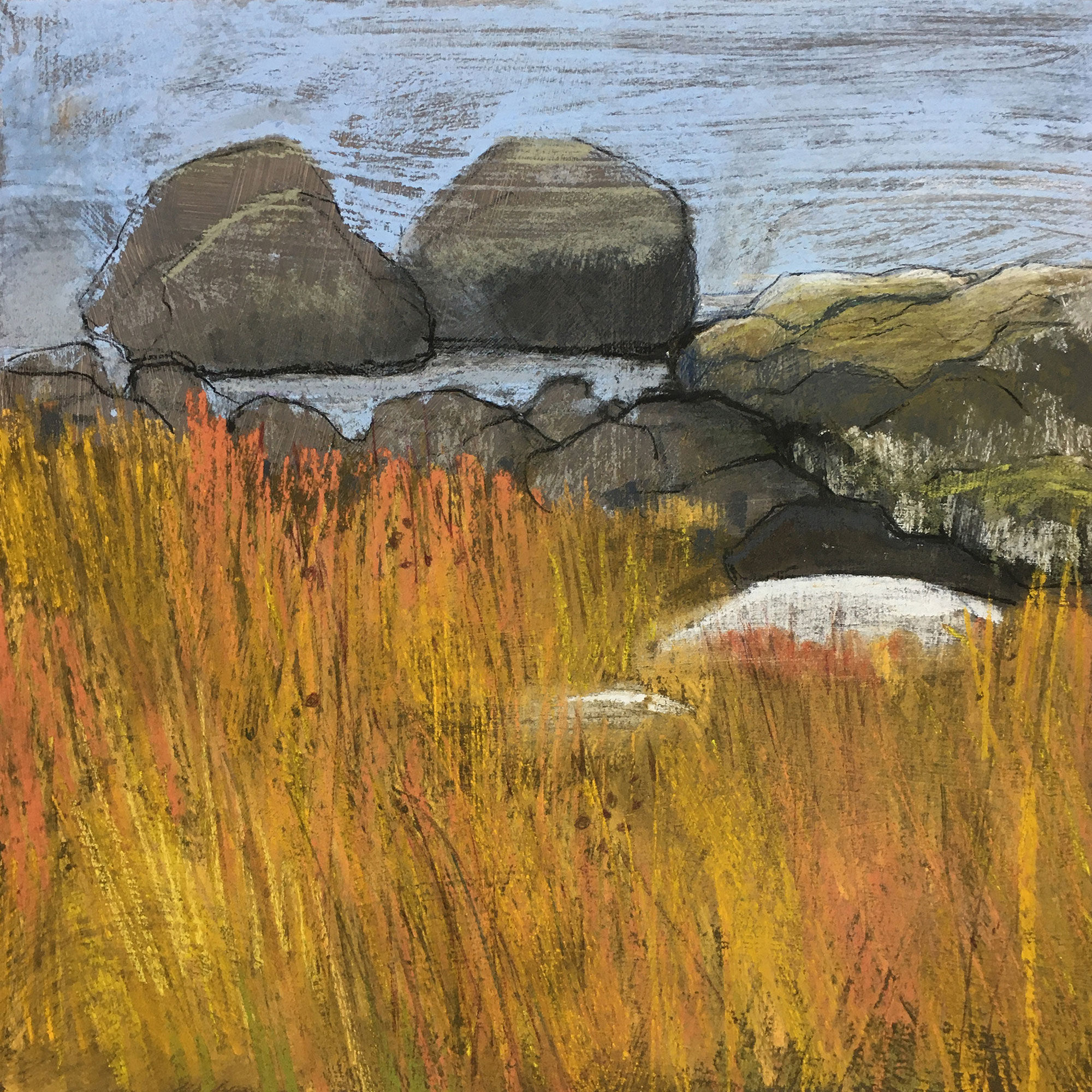 Autumn Grasses - Pastel on Board