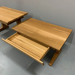 62 Screws custom hardwood office desk with premium White Oak drawers
