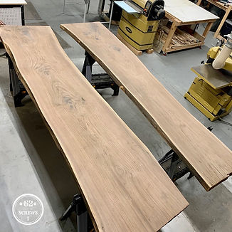 62 Screws oversized Walnut live edge dining table top slabs