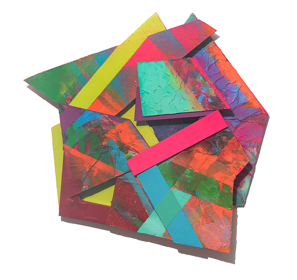 "Systemic Chaos Assemblage 1" 2017, Mixed media on MDF, 51 x 57 x 4 cm.