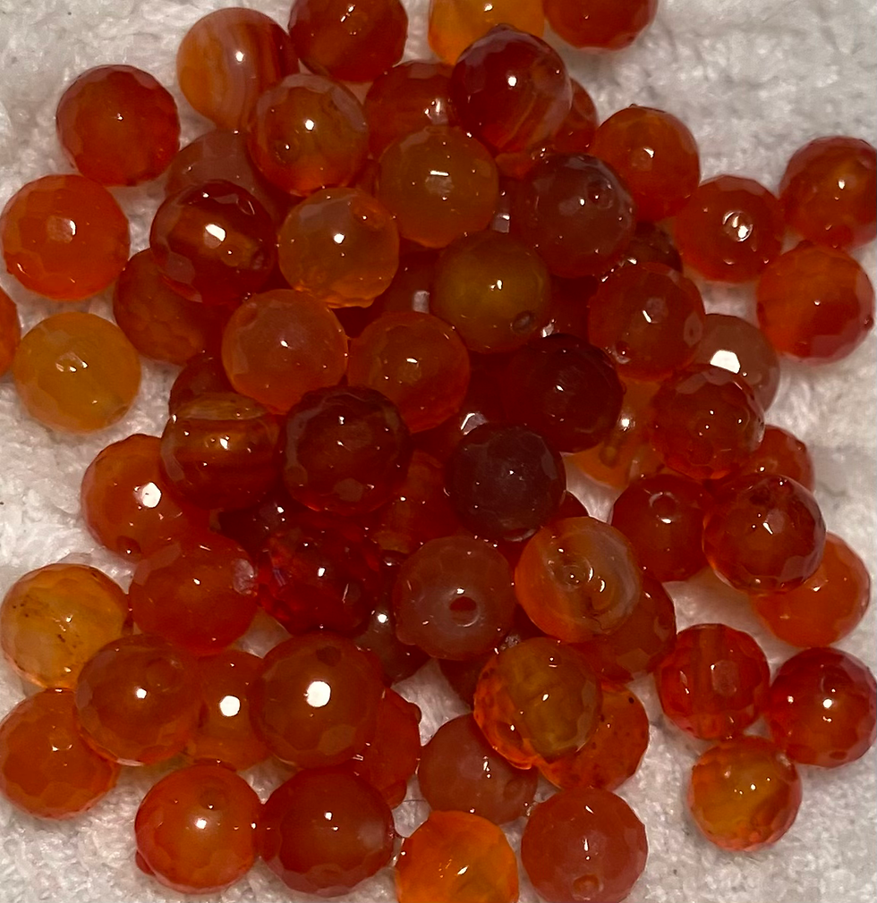 Carnelian Faceted Rounds 6mm