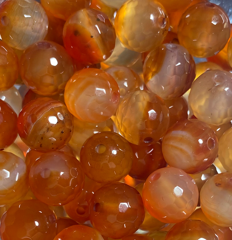 Carnelian Faceted Rounds 10mm