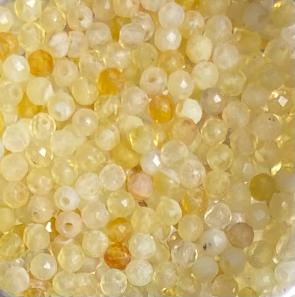 Yellow Opal Faceted Round 2mm
