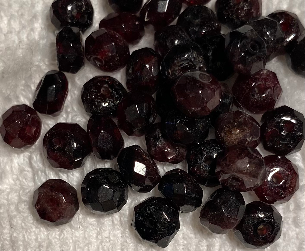 Garnet Faceted Rondells 6x4mm