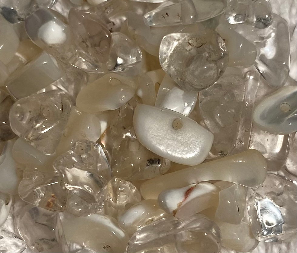 Clear Quartz Chip Stones & Mother of Pearl Chips